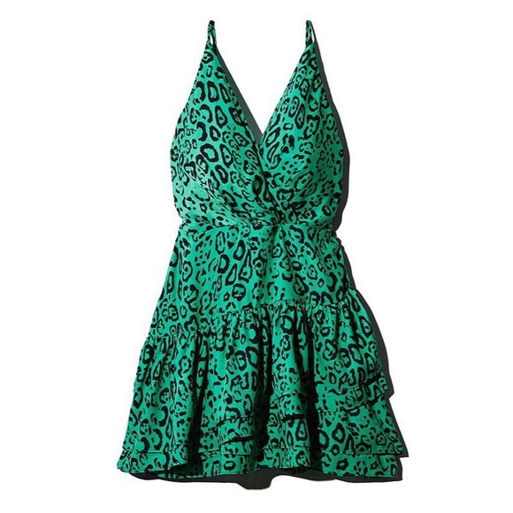WAYF green leopard dress - Picture 6 of 6